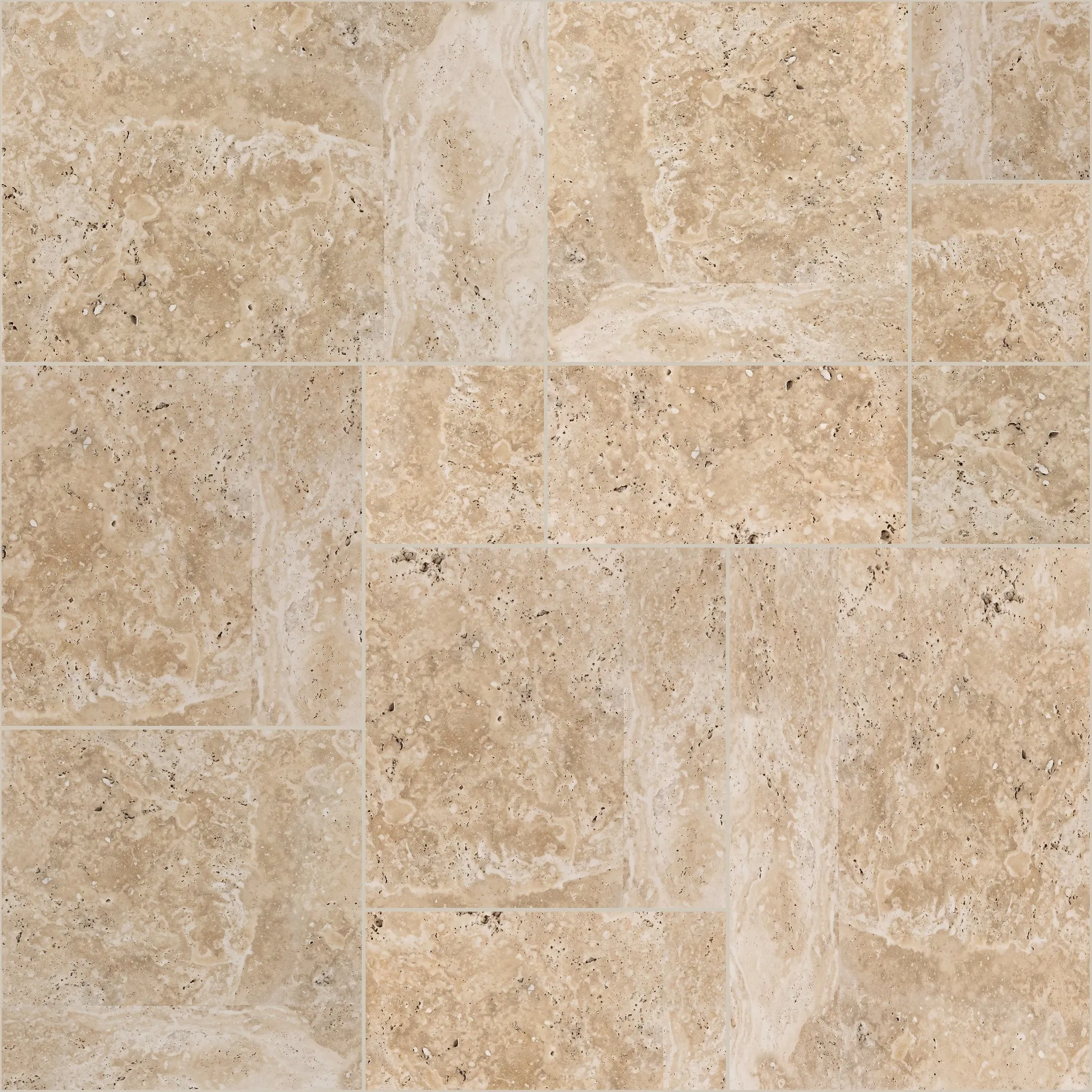 Classic Mix Premium Turkish travertine, Pattern set, tumbled finish