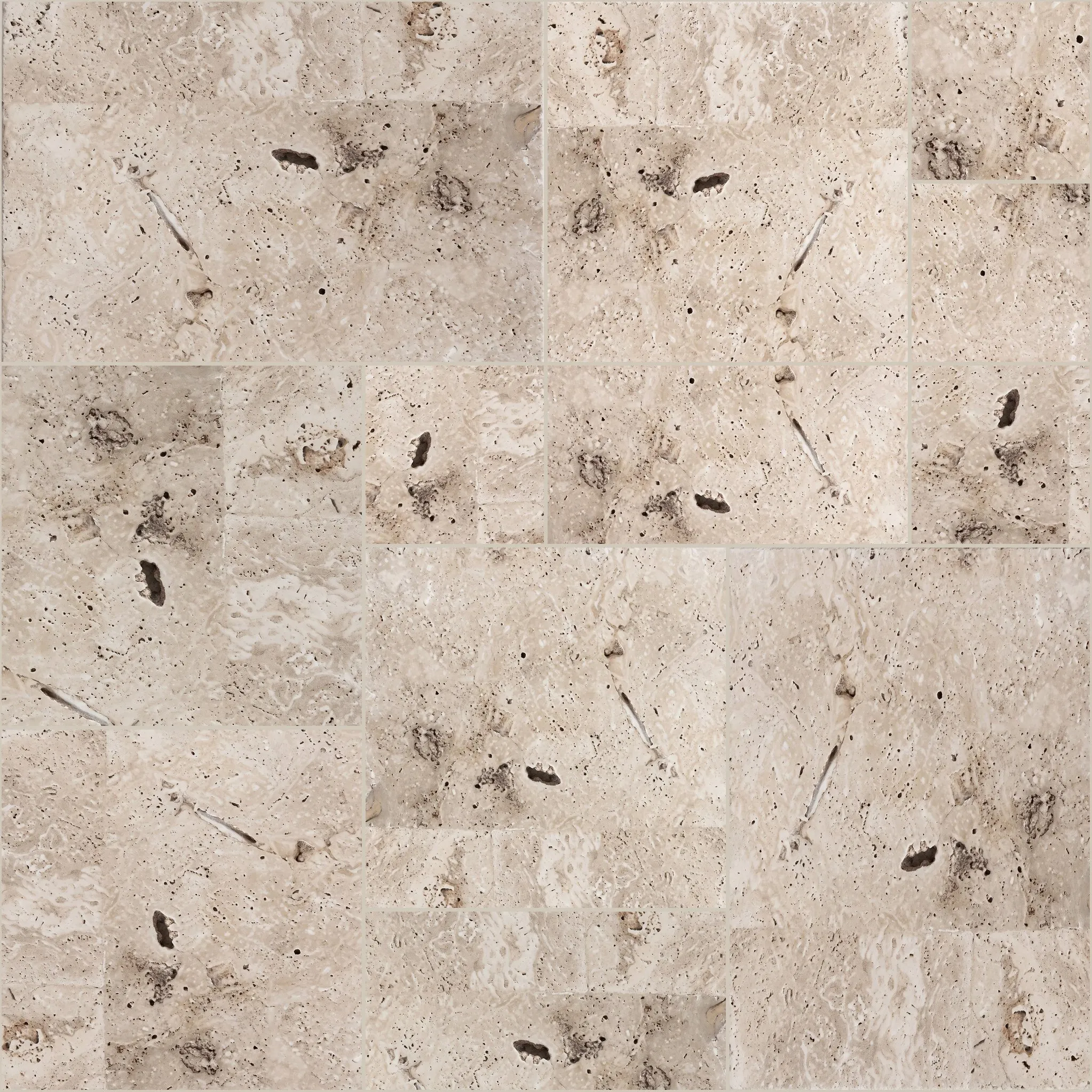 Ecocomm Turkish travertine, Pattern set, tumbled finish