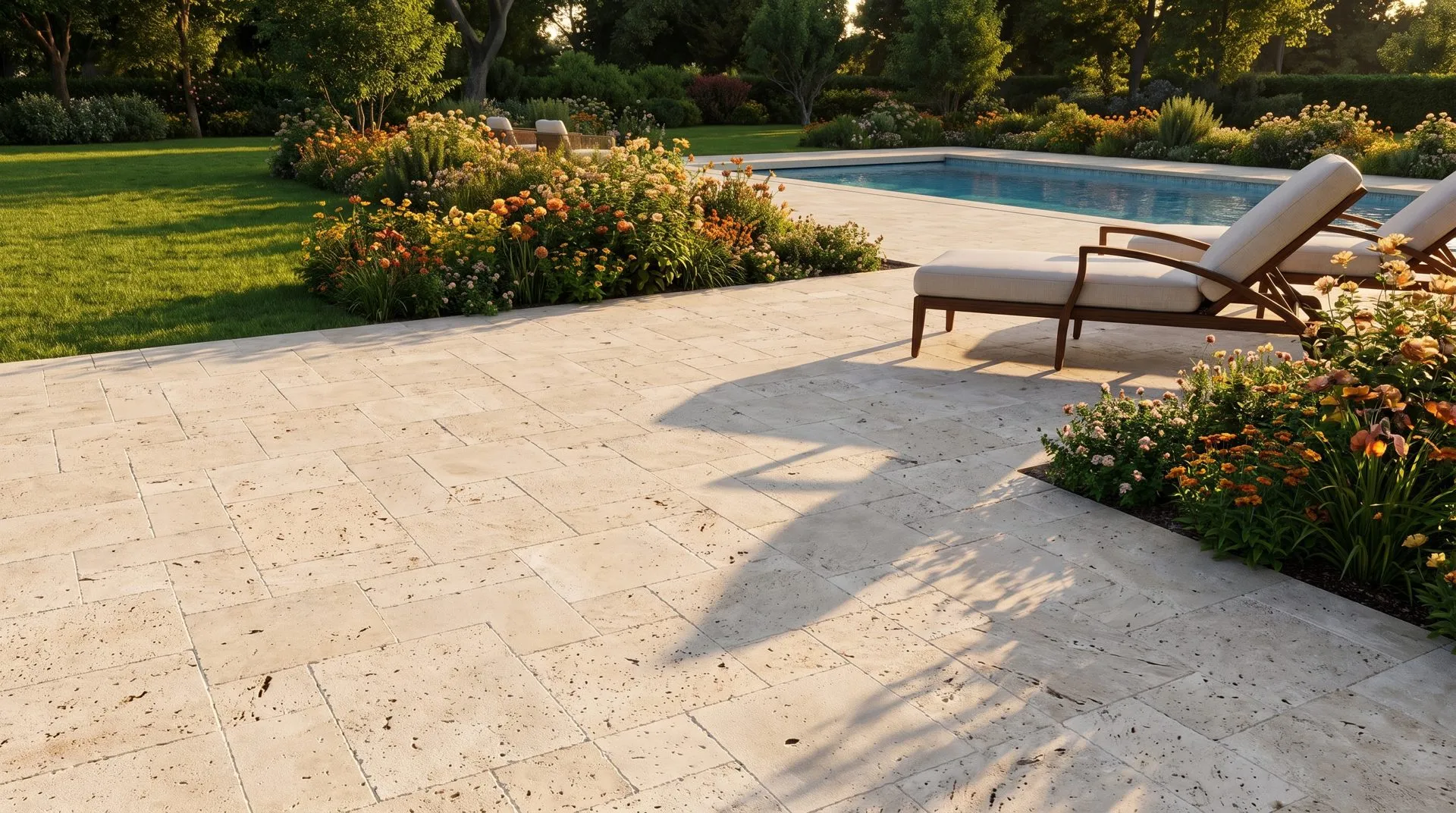 Ecocomm travertine — Garden scene