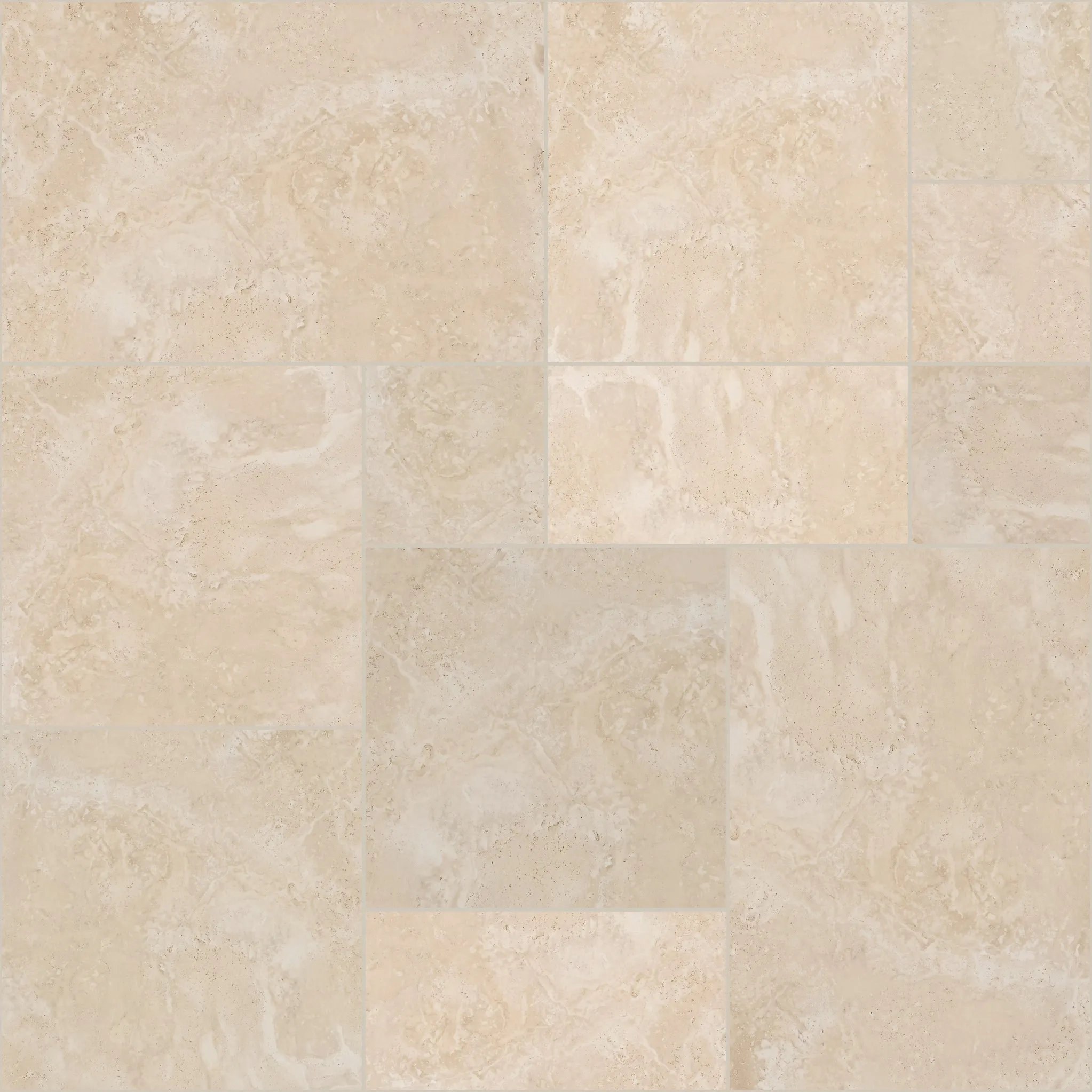 Light Mix Premium Turkish travertine, Pattern set, tumbled finish