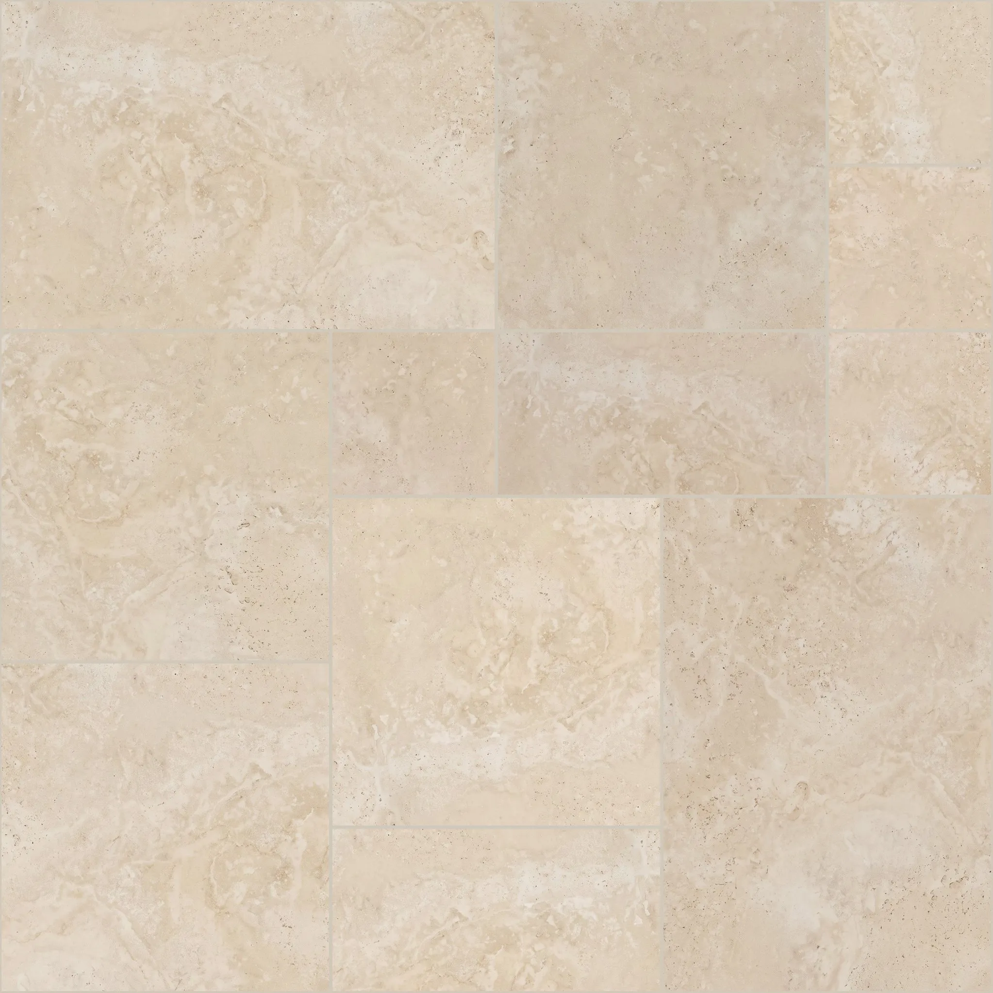 Light Mix Premium Turkish travertine, Pattern set, tumbled finish
