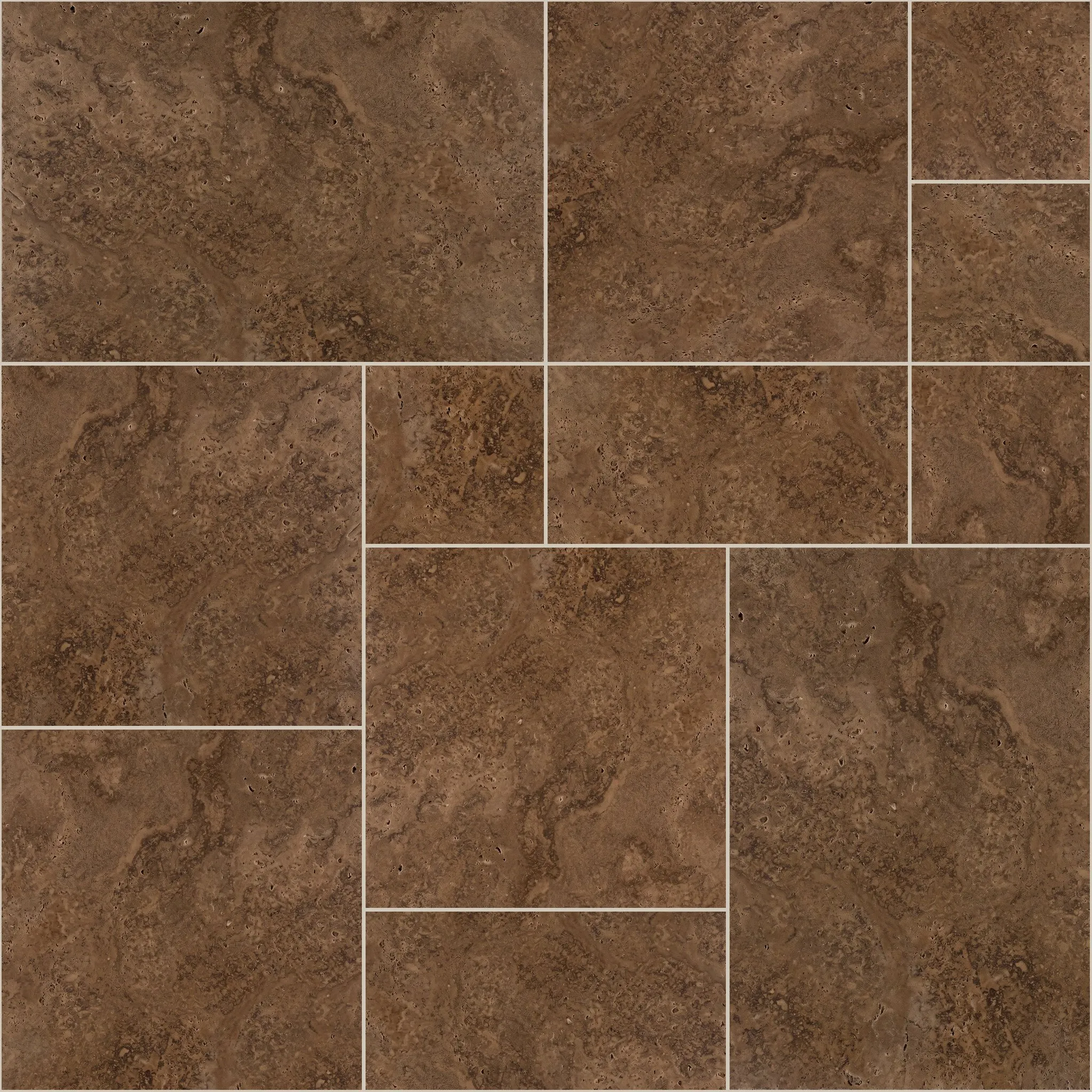 Noche Turkish travertine, Pattern set, tumbled finish