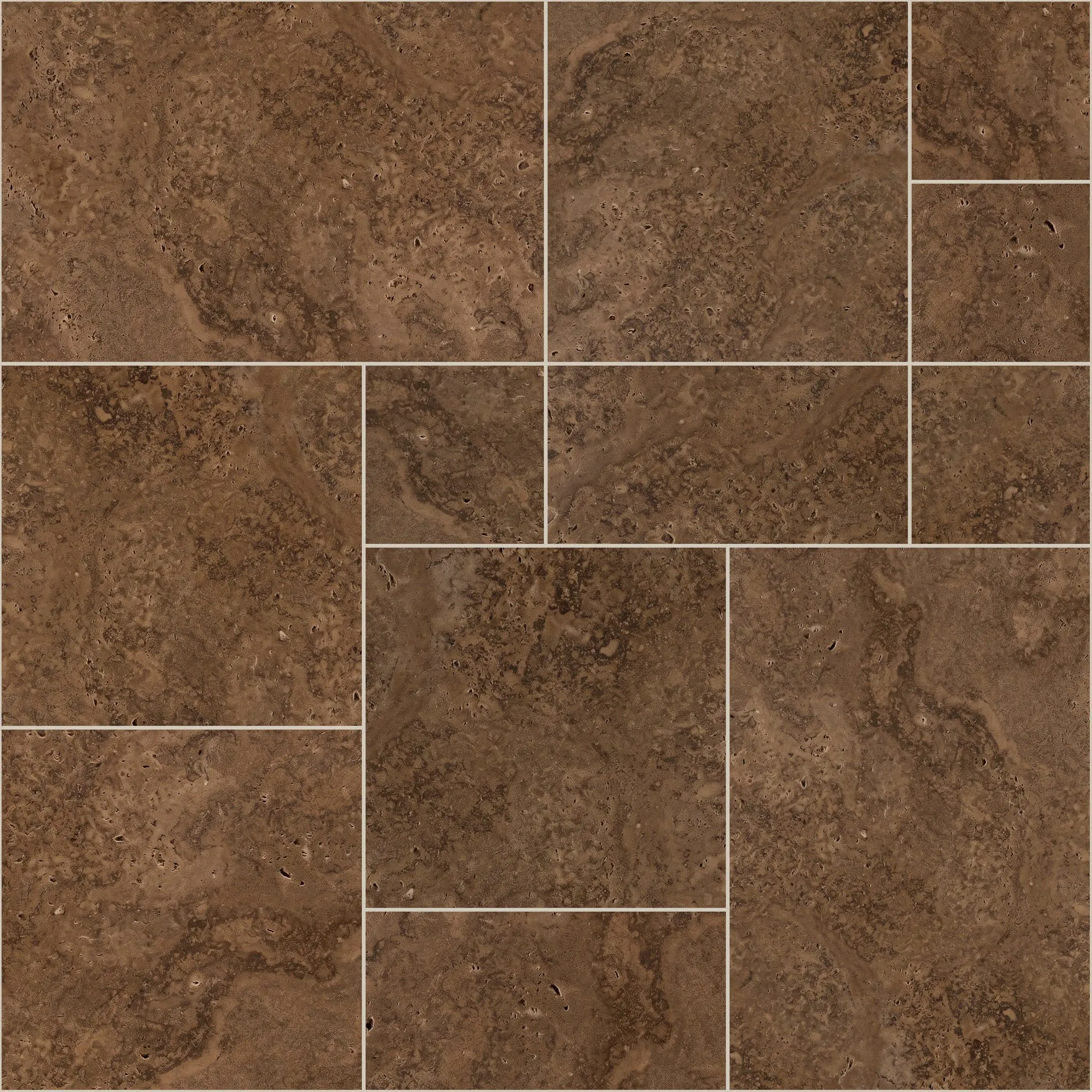 Noche Turkish travertine, Pattern set, tumbled finish
