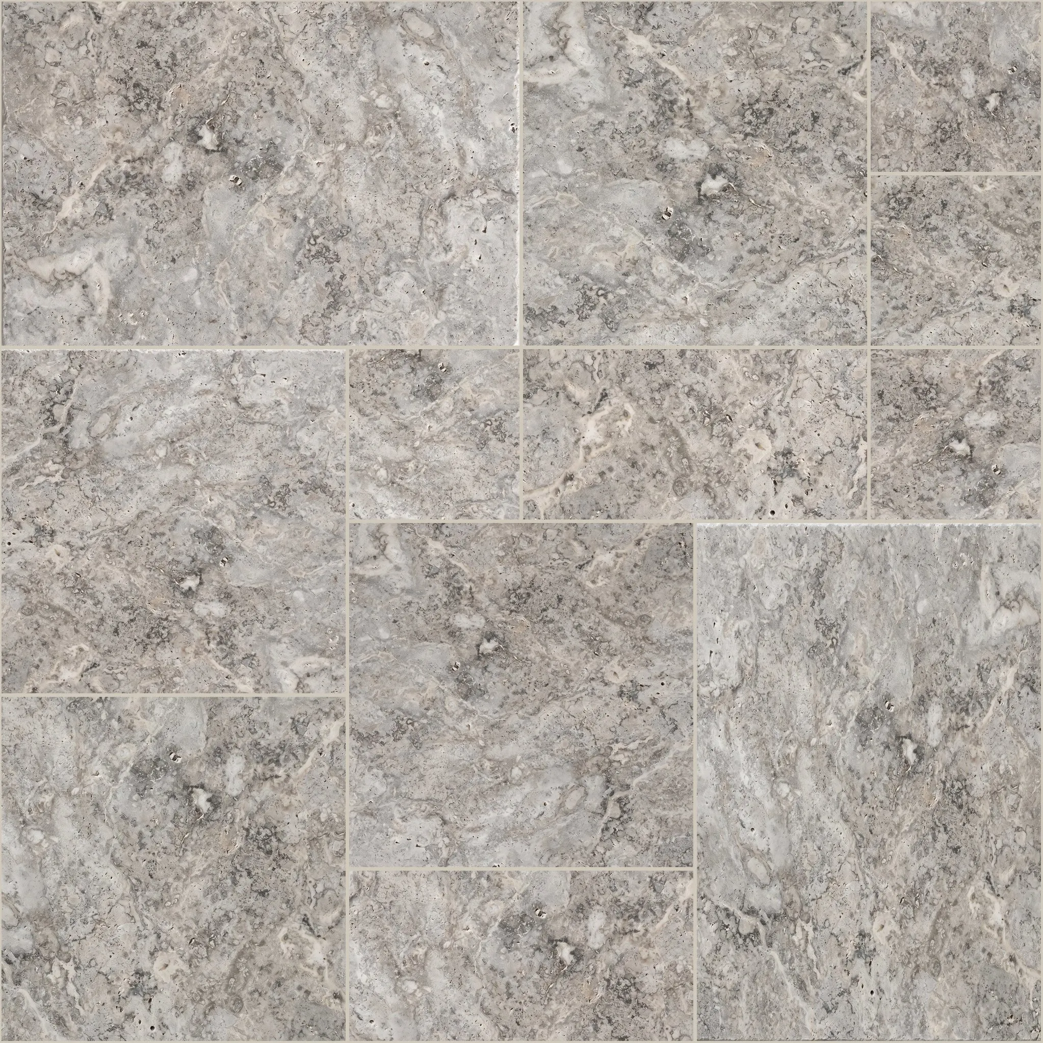 Silver Comm Turkish travertine, Pattern set, tumbled finish