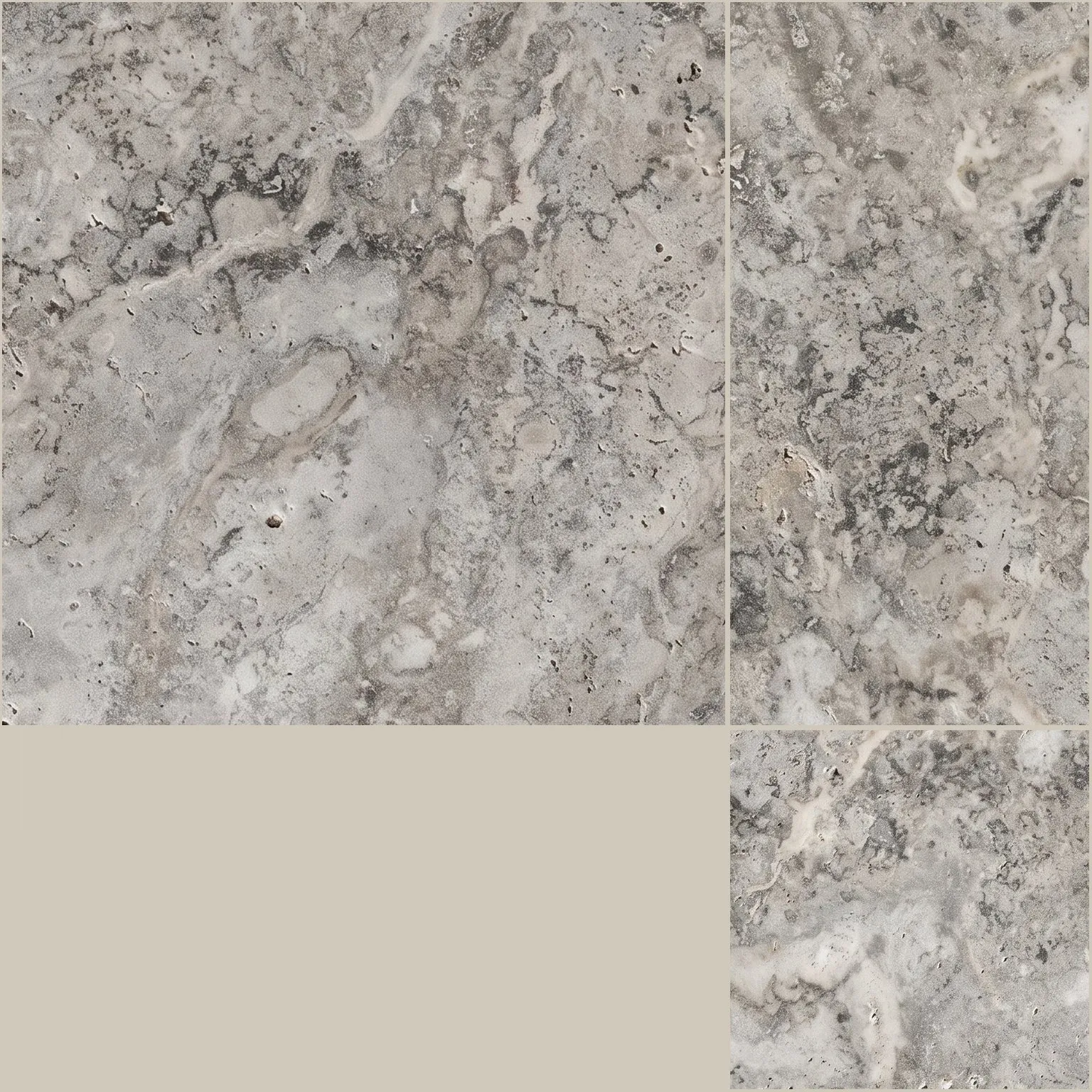 Silver Comm Turkish travertine, Pattern set, tumbled finish