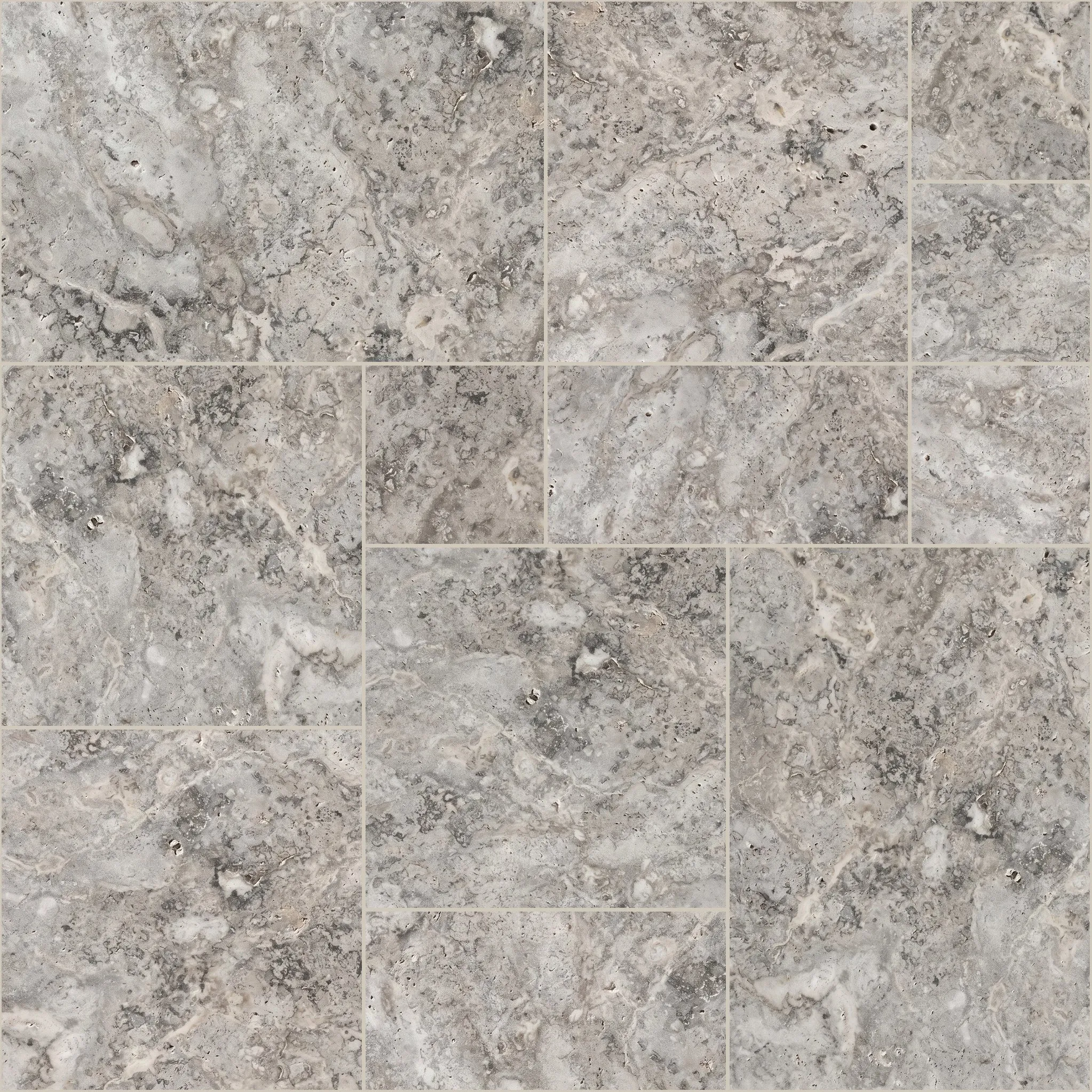 Silver Comm Turkish travertine, Pattern set, tumbled finish