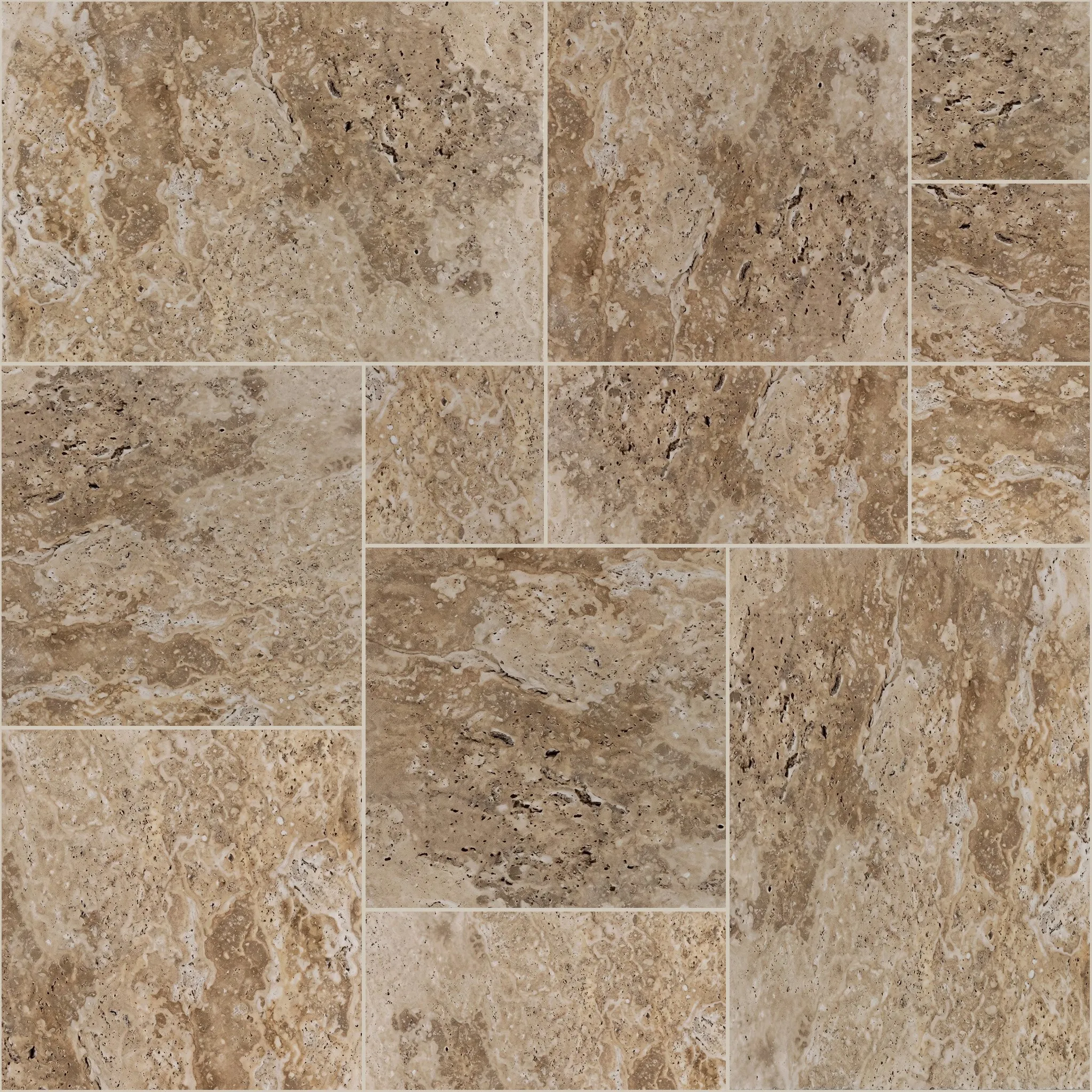 Standard Mix Turkish travertine, Pattern set, tumbled finish