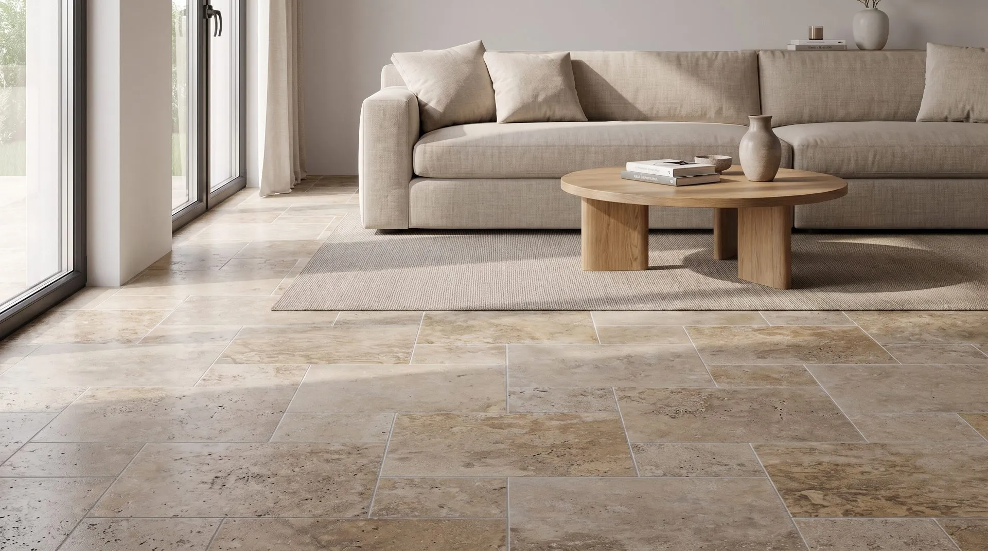 Standard Mix travertine — Living space scene
