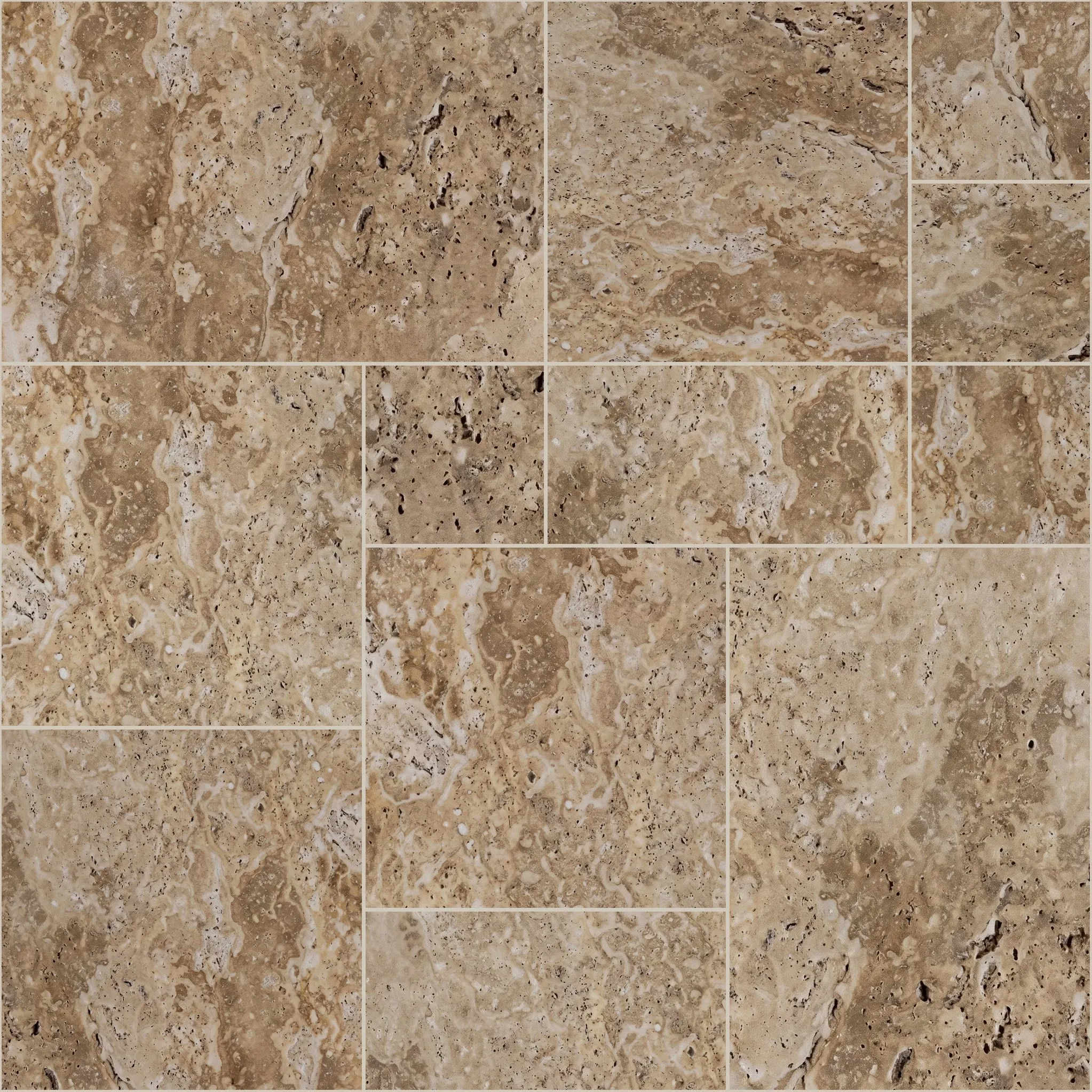 Standard Mix Turkish travertine, Pattern set, tumbled finish