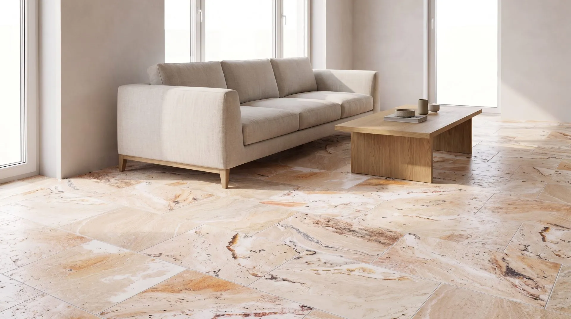 Valencia travertine — Living space scene