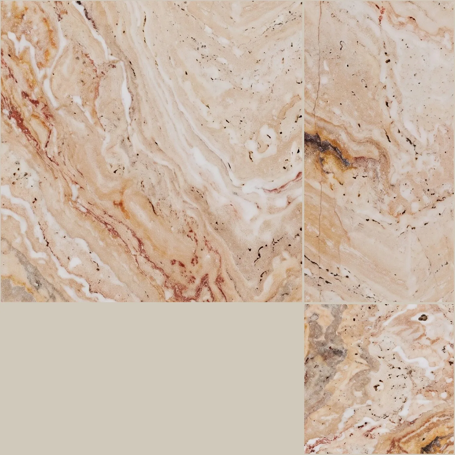 Valencia Turkish travertine, Pattern set, tumbled finish