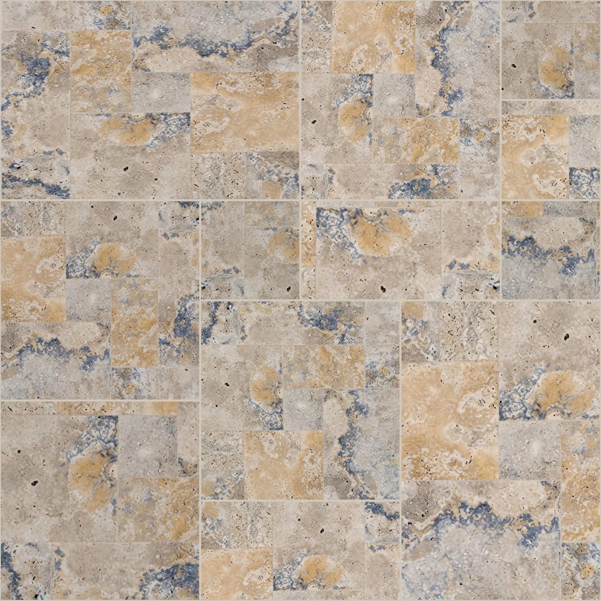 Valetta Turkish travertine, Pattern set, tumbled finish