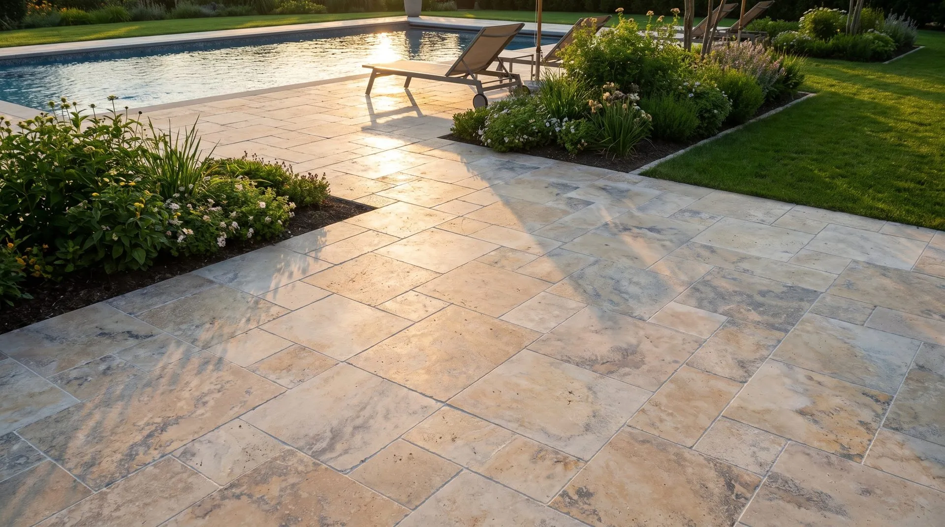Valetta travertine — Garden scene